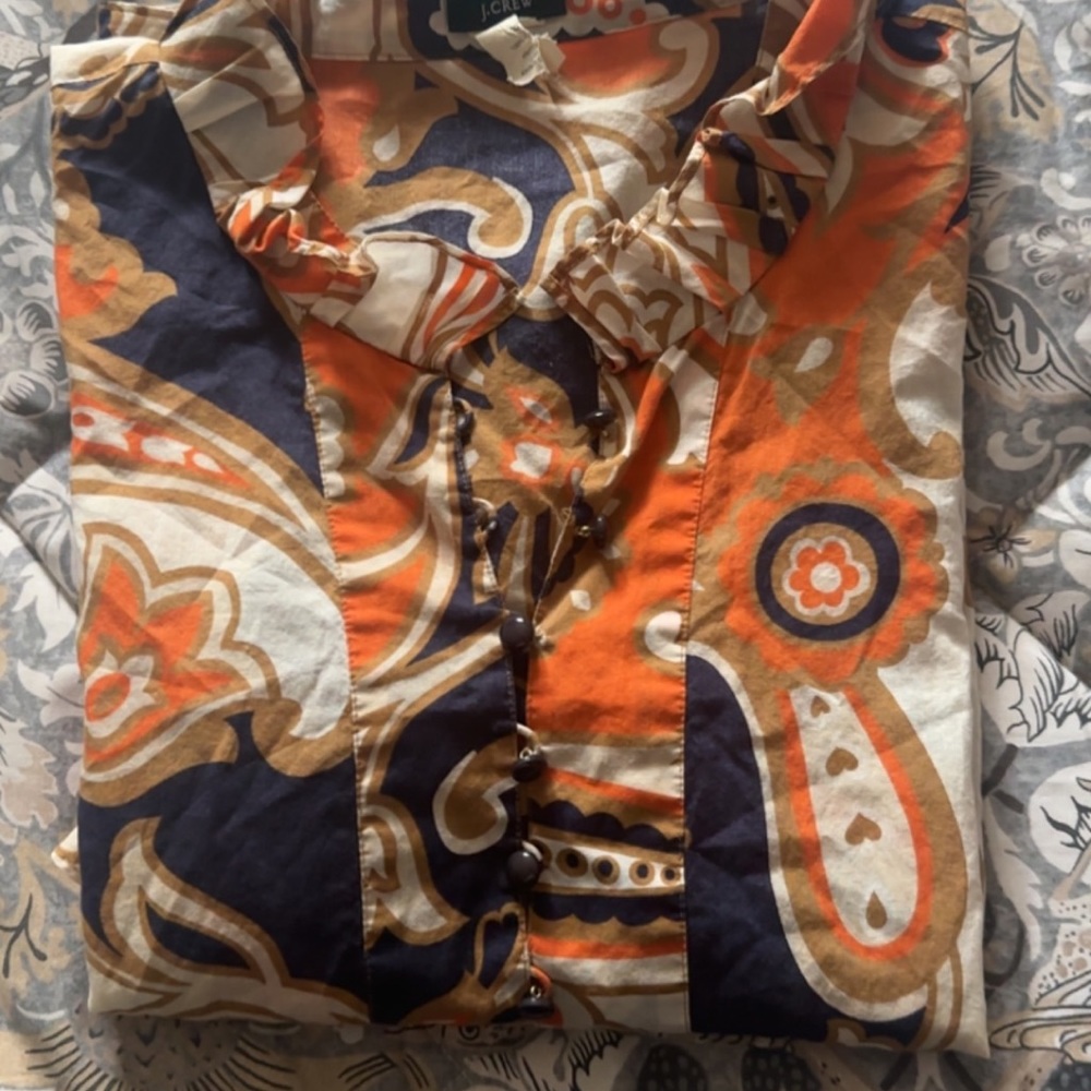 JCREW | Women’s Sz 10| Paisley Shirt~ VINTAGE - Picture 3 of 3